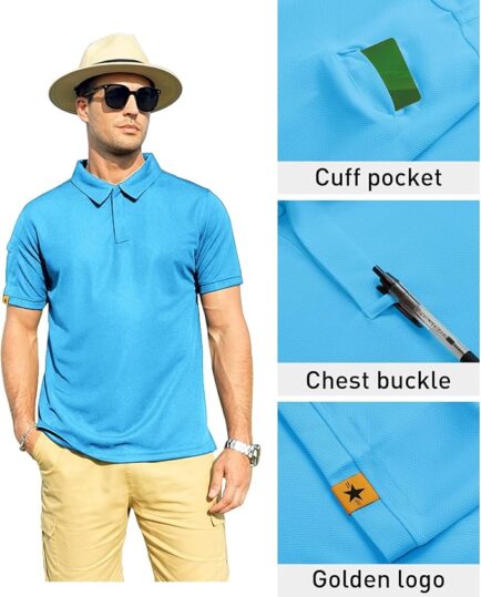 47% off limited time deal ZITY Mens Polo Shirt Short Sleeve Sports Tactical T-Shirt Athletic Golf Polos Daily Casual Stylish Collared Shirts for Men