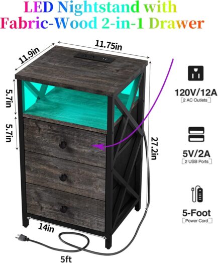 limited time deal 50% 0ff with 50O2HQPP LED Nightstand - Image 3